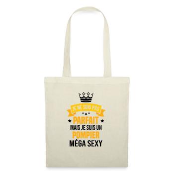 Je suis un pompier méga sexy, Cadeau pompier - Sac en tissu - nature - Devant