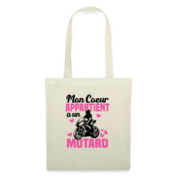 Mon coeur appartient à un motard - Sac en tissu - nature - Devant