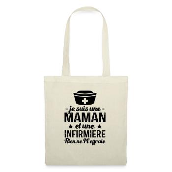 Je suis une maman et une infirmière humour cadeau - Sac en tissu - nature - Devant