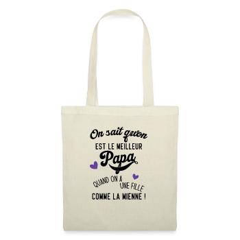 Meilleur papa quand on a une fille comme la mienne - Sac en tissu - nature - Devant