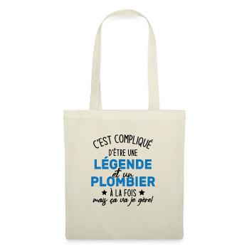 Une légende et un plombier à la fois - Sac en tissu - nature - Devant