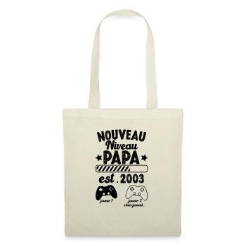 Nouveau Papa En 2023 Humour Cadeau Papa Gamer - Sac en tissu - nature - Devant