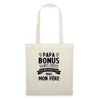 Papa bonus tu n'es certes pas mon producteur - Sac en tissu - nature - Devant