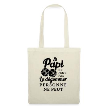 Si Papi Ne Peut Pas La Dégommer Personne Ne Peut - Sac en tissu - nature - Devant