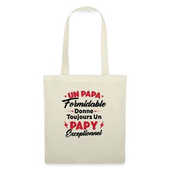 Cadeau pour grand-père - Un papy exceptionnel - Sac en tissu - nature - Devant