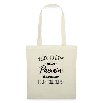 Veux Tu Être Mon Parrain d'amour pour toujours - Sac en tissu - nature - Devant