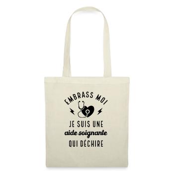 Embrasse moi je suis une aide-soignante cadeau - Sac en tissu - nature - Devant