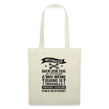 Mécanicien, Bien sûr Que Je me Parle à Moi-même - Sac en tissu - nature - Devant