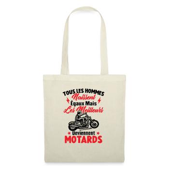 Hommes naissent égaux meilleurs deviennent motards - Sac en tissu - nature - Devant