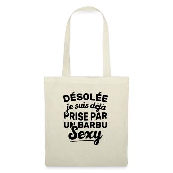 Désolée je suis déjà prise par un barbu sexy - Sac en tissu - nature - Devant