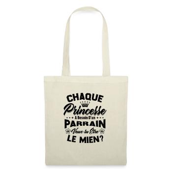 chaque princesse a besoin d'un parrain - Sac en tissu - nature - Devant