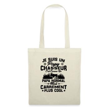 Papy chasseur comme papy normal mais plus cool - Sac en tissu - nature - Devant