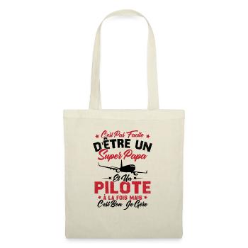 Un Super Papa Et Un Pilote - Sac en tissu - nature - Devant