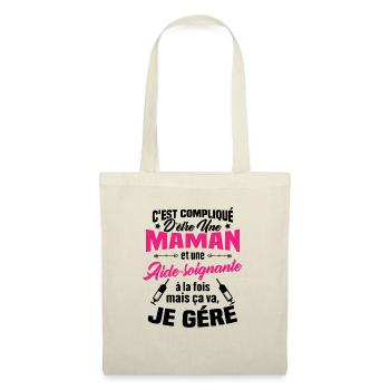 Compliqué d'être une maman et une Aide-soignante - Sac en tissu - nature - Devant