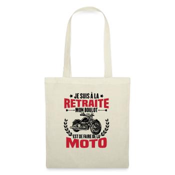 Retraite motard cadeau humour motard retraité moto - Sac en tissu - nature - Devant