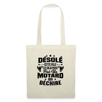 Désolé cette fille est déjà prise par un motard - Sac en tissu - nature - Devant