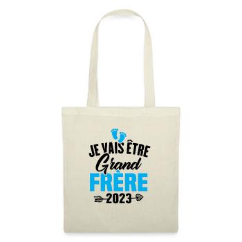 Cadeau Je vais être grand frère 2023 - Sac en tissu - nature - Devant