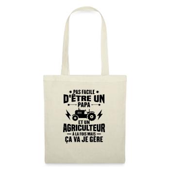 Pas facile d'être un Papa et un Agriculteur - Sac en tissu - nature - Devant