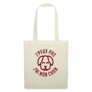 j'Peux pas j'ai mon chien - Sac en tissu - nature - Devant