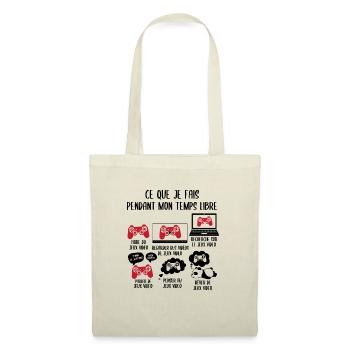 Ce que je fais pendant mon temps libre Jeux video - Sac en tissu - nature - Devant