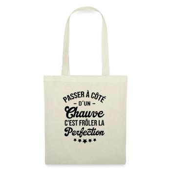 Chauve perfection, Cadeau humour homme chauve - Sac en tissu - nature - Devant
