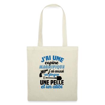 J'ai une Copine Magnifique - Flingue, Pelle, Alibi - Sac en tissu - nature - Devant