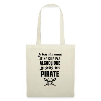 Je ne suis pas alcoolique je suis un pirate - Sac en tissu - nature - Devant