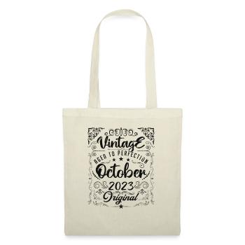 Vintage GEBOREN IM OKTOBER 2023 - Jubiläumsgeschenk. - Stoffbeutel - Natur - Vorne