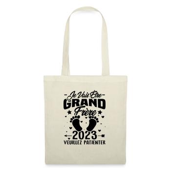Je Vais Être Grand Frère en 2023 - Sac en tissu - nature - Devant