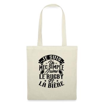 Je suis un Mec simple j'aime rugby et la bière - Sac en tissu - nature - Devant