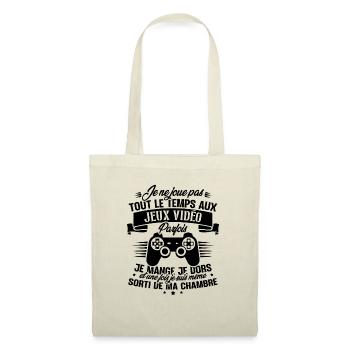 Je ne joue pas tout le temps aux jeux vidéos - Sac en tissu - nature - Devant
