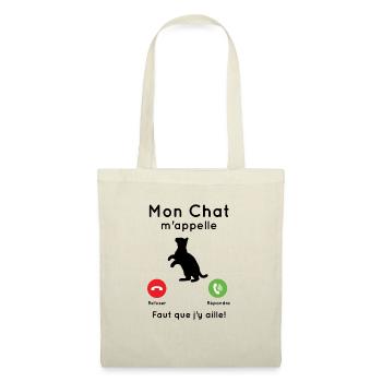 Mon chat m'appelle - Sac en tissu - nature - Devant