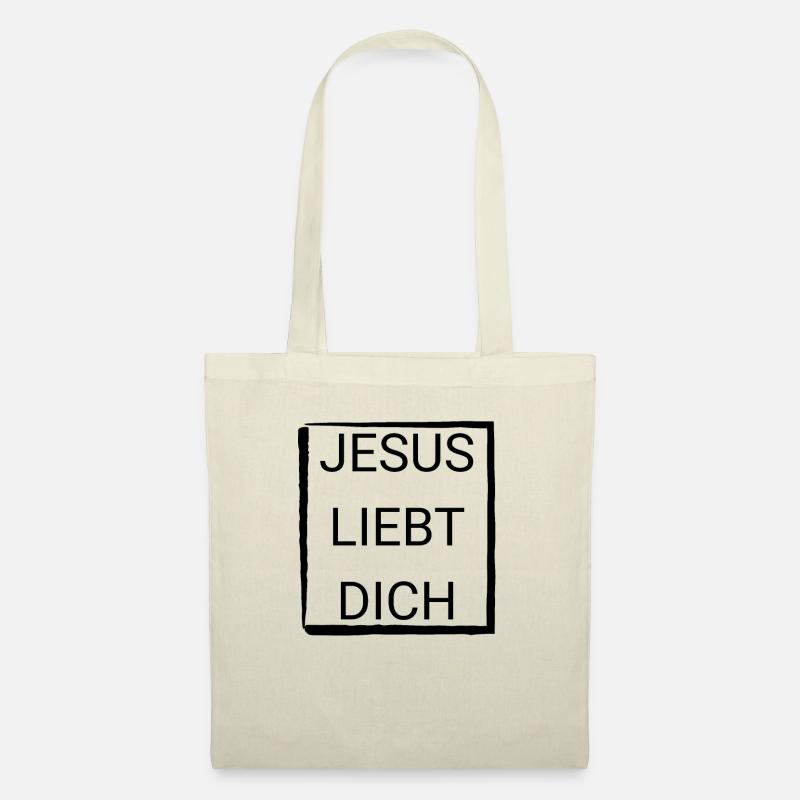 Jesus Liebt Dich Religion Glaube Gott Kirche Gebet - Stoffbeutel - Natur