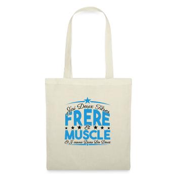 J'ai deux titres frère et Muscle. Cadeau frère. - Sac en tissu - nature - Devant
