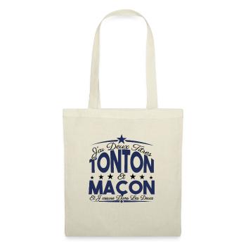 J'ai deux titres tonton et Maçon. Cadeau tonton. - Sac en tissu - nature - Devant