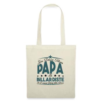 J'ai deux titres Papa et billardiste, Cadeau Papa. - Sac en tissu - nature - Devant