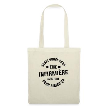 Assez douée pour être infirmière assez folle - Sac en tissu - nature - Devant