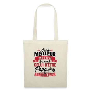 Papa et agriculteur, Cadeau papa agriculteur - Sac en tissu - nature - Devant