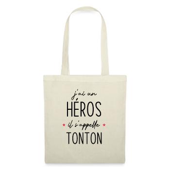 J'ai un héros il s'appelle tonton - Sac en tissu - nature - Devant