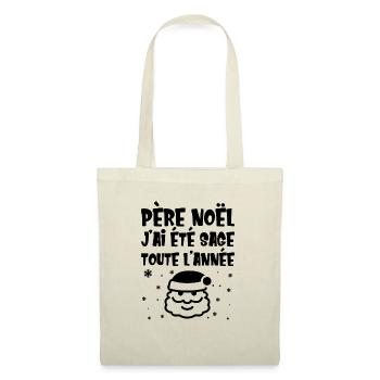Père Noël j'ai été sage toute l'année - Sac en tissu - nature - Devant