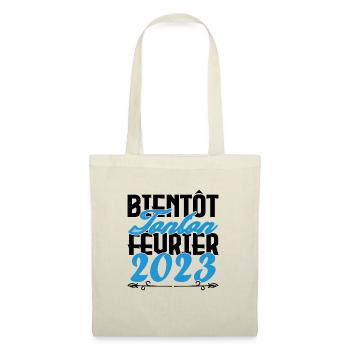 Annonce grossesse bientôt Tonton Février 2023 - Sac en tissu - nature - Devant