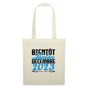Annonce grossesse. bientôt Tonton Décembre 2023. - Sac en tissu - nature - Devant