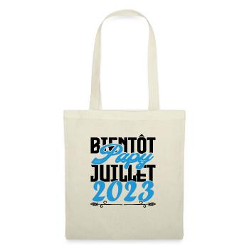 Cadeau Annonce grossesse bientôt Papy Juillet 2023 - Sac en tissu - nature - Devant