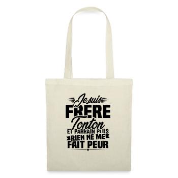 Je suis frere tonton et Parrain - Sac en tissu - nature - Devant