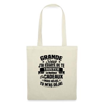 Grande Soeur J'ai essayé de te trouver des cadeaux - Sac en tissu - nature - Devant
