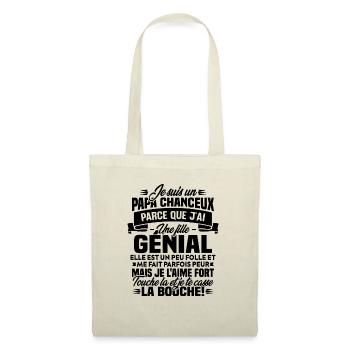 Je suis chanceux parce que j ai une fille génial - Sac en tissu - nature - Devant