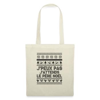 J'peux pas j'attends le Père Noël - Sac en tissu - nature - Devant