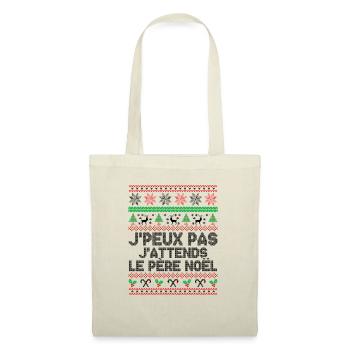 J'peux pas j'attends le Père Noël - Sac en tissu - nature - Devant