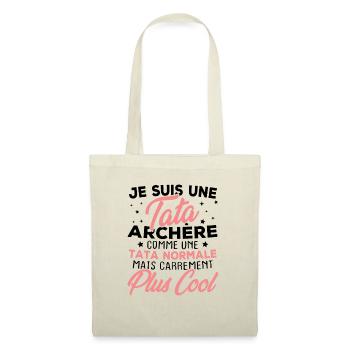 Je suis une tata archère - Sac en tissu - nature - Devant