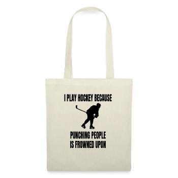 Eishockey Geschenk Wintersport Eishockeyteam - Stoffbeutel - Natur - Vorne